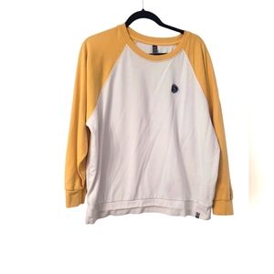 Salty Crew Yellow and White Raglan Ladies Size Large Sweatshirt